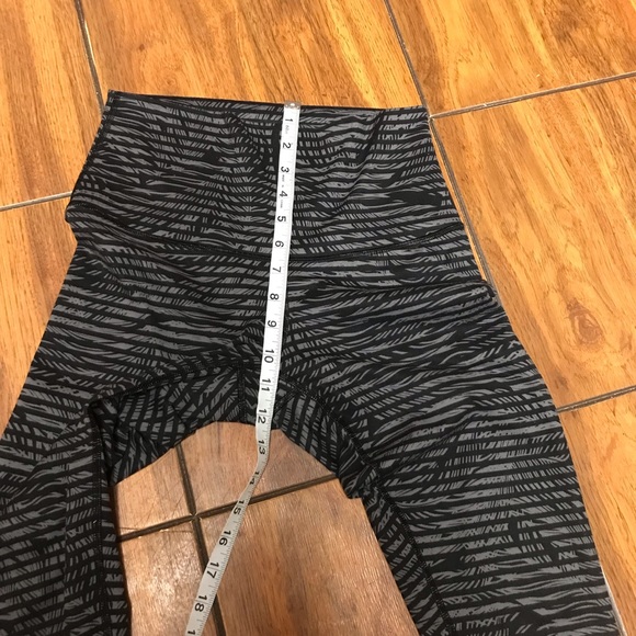 Lululemon Wunder Under Crop High Rise II Palm Roll Down Luon Stripe Play Slate - Picture 7 of 11